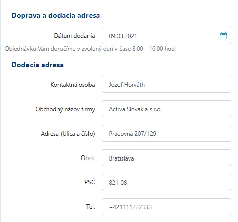 Pracovná adresa
